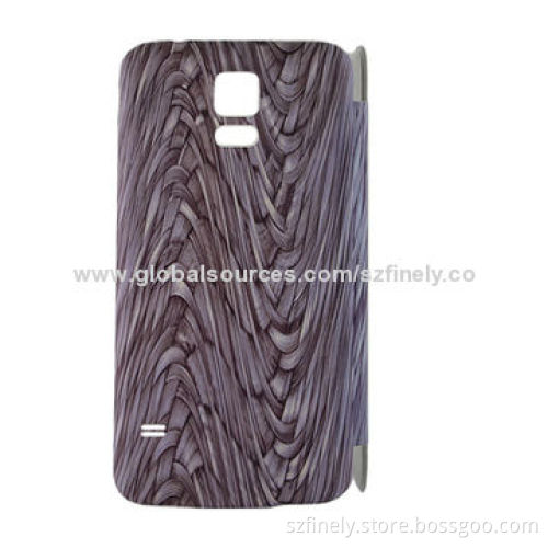Leather case for Samsung S5, creative design, combined with water-transfer print and hot pressure